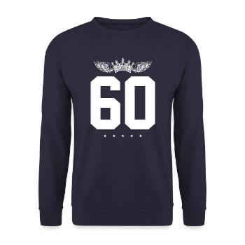 60 Number crown - Unisex Sweatshirt - navy - Front - Alina (178cm) & Michal (187cm)