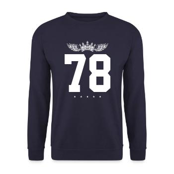78 Number crown - Unisex Sweatshirt - navy - Front - Alina (178cm) & Michal (187cm)