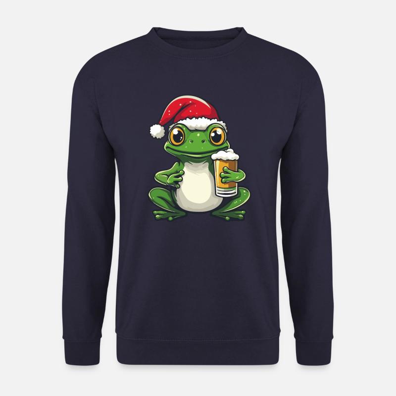 Frosch Weihnachten Bier Lustig - Unisex Pullover - Navy