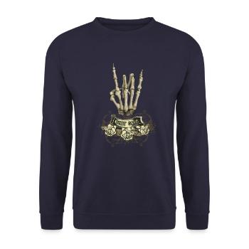 I dnt care - Unisex Sweatshirt - navy - Front - Alina (178cm) & Michal (187cm)