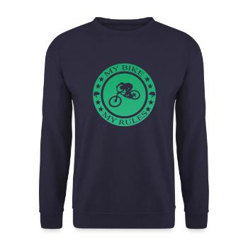 Biken, Bike, Fahrrad, Bmx - Unisex Pullover - Navy - Vorne - Alina (178cm) & Michal (187cm)
