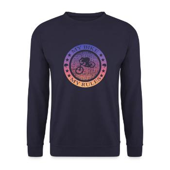 Fahrrad, biken, Bmx, Mtb - Unisex Pullover - Navy - Vorne - Alina (178cm) & Michal (187cm)