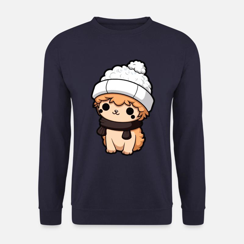 Alpaca Winter Animal Cute Comic - Unisex Sweatshirt - navy