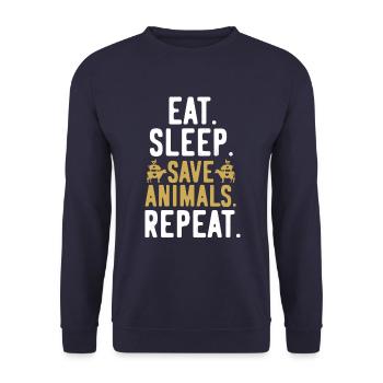 Vegan Vegan Vegan Repeat - Sweat-shirt Unisexe - marine - Devant - Alina (178cm) & Michal (187cm)