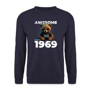 55th Birthday Original 1969 Vintage 1969 Bear Cute - Unisex Sweatshirt - navy - Front - Alina (178cm) & Michal (187cm)