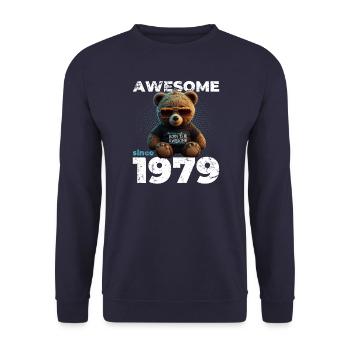 45th Birthday Original 1979 Vintage 1979 Bear Cute - Unisex Sweatshirt - navy - Front - Alina (178cm) & Michal (187cm)