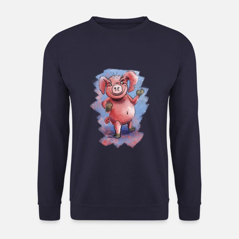 Grumpy funny piggy - Unisex Sweatshirt - navy