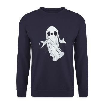 Halloween Ghost Ghost - Unisex Sweatshirt - navy - Front - Alina (178cm) & Michal (187cm)