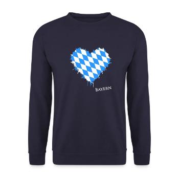Bayern, Herz, Bavaria, Love, Oberbayern - Unisex Pullover - Navy - Vorne - Alina (178cm) & Michal (187cm)