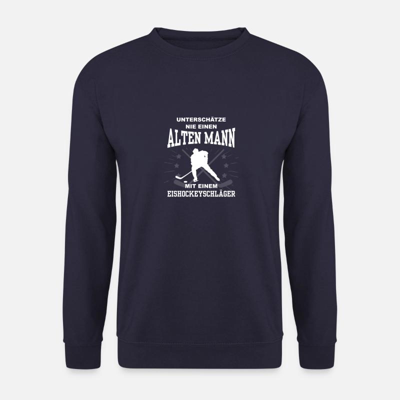 Unterschätze nie einen Mann mit Eishockeyschläger - Unisex Pullover - Navy