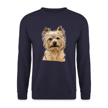 Sand terrier dog head (for dark textiles) - Unisex Sweatshirt - navy - Front - Alina (178cm) & Michal (187cm)