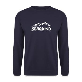 Bergkind - Alpen Berg Wandern Berge Bergsteiger - Unisex Pullover - Navy - Vorne - Alina (178cm) & Michal (187cm)