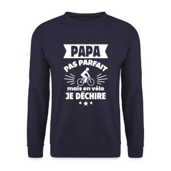 Papa pas parfait vélo cyclisme cycliste humour - Sweat-shirt Unisexe - marine - Devant - Alina (178cm) & Michal (187cm)