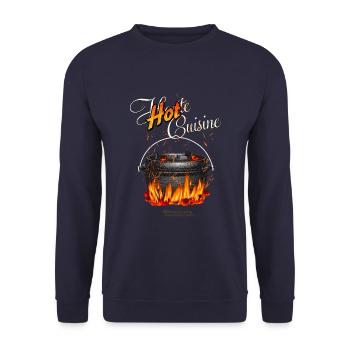 Dutch Oven Hot Cuisine - Unisex Pullover - Navy - Vorne - Alina (178cm) & Michal (187cm)