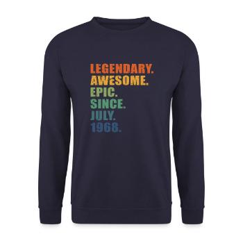 55e anniversaire, juillet 1968, 55e anniversaire - Sweat-shirt Unisexe - marine - Devant - Alina (178cm) & Michal (187cm)
