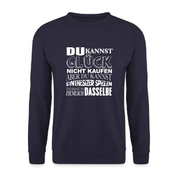Synthesizer spielen - Unisex Pullover - Navy - Vorne - Alina (178cm) & Michal (187cm)