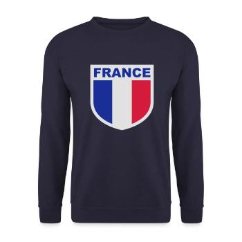 France Texte Emblème Armoiries Drapeau français - Sweat-shirt Unisexe - marine - Devant - Alina (178cm) & Michal (187cm)