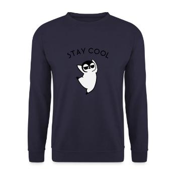 Stay Cool - Epic Penguin - Unisex Sweatshirt - navy - Front - Alina (178cm) & Michal (187cm)