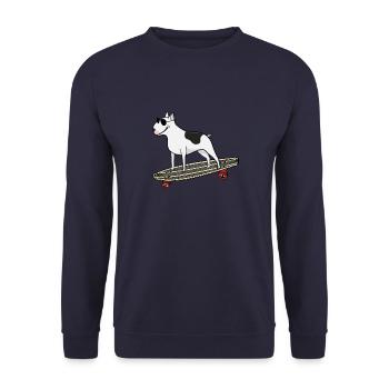 Skating Bullterrier - Skateboard Longboard Chien - Sweat-shirt Unisexe - marine - Devant - Alina (178cm) & Michal (187cm)