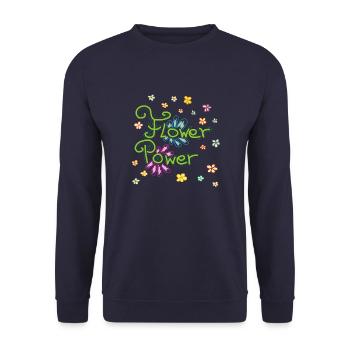 Flower Power - Unisex Sweatshirt - navy - Front - Alina (178cm) & Michal (187cm)