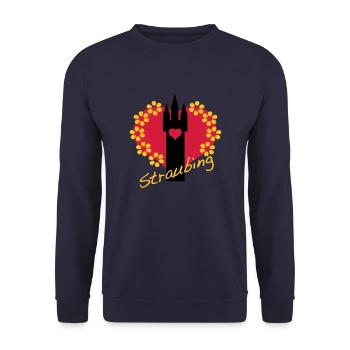 i love straubing - Unisex Pullover - Navy - Vorne - Alina (178cm) & Michal (187cm)