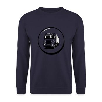 Truck truck drive button - Unisex Sweatshirt - navy - Front - Alina (178cm) & Michal (187cm)