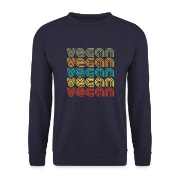 Retro Vegan Vintage Statement Design - Unisex Sweatshirt - navy - Front - Alina (178cm) & Michal (187cm)