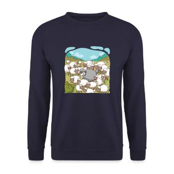 Wolf im Schafspelz - Unisex Pullover - Navy - Vorne - Alina (178cm) & Michal (187cm)