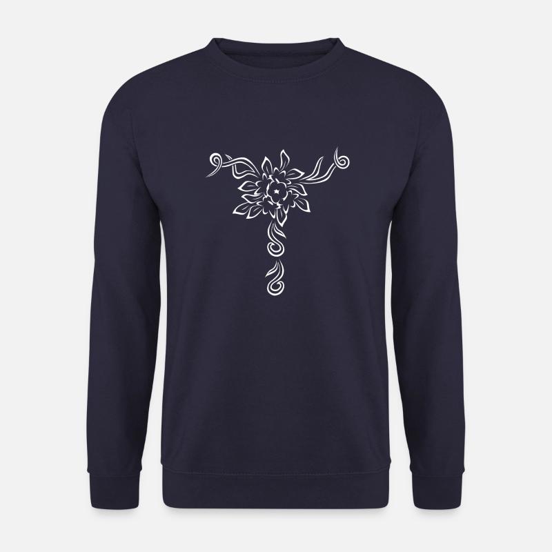 Conception de fleurs blanches - Sweat-shirt Unisexe - marine