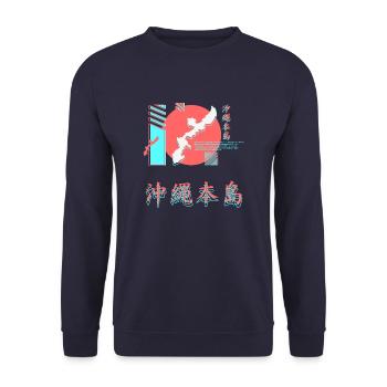 Okinawa Streetwear - Unisex Sweatshirt - navy - Front - Alina (178cm) & Michal (187cm)