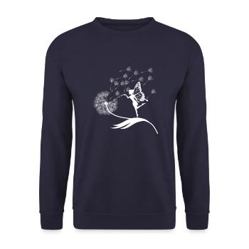 Papillons design puste fleurs prairie coeurs fées - Sweat-shirt Unisexe - marine - Devant - Alina (178cm) & Michal (187cm)