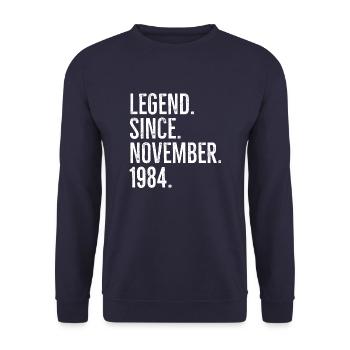 Légende depuis novembre 1984 - Sweat-shirt Unisexe - marine - Devant - Alina (178cm) & Michal (187cm)