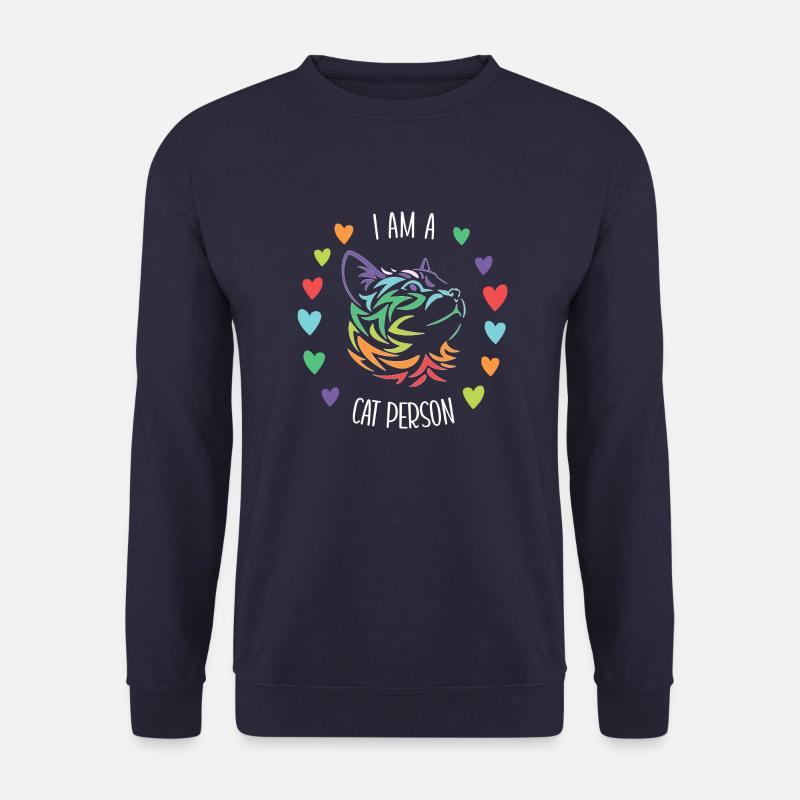 I am a cat person - cat lover - Unisex Pullover - Navy