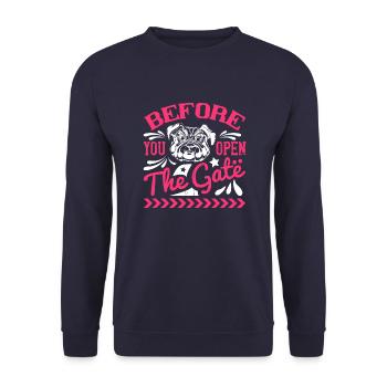 Avant d’ouvrir la porte - Sweat-shirt Unisexe - marine - Devant - Alina (178cm) & Michal (187cm)
