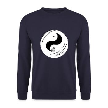 Yin Yang Sign Symbol Peace Happy 5 - Unisex Sweatshirt - navy - Front - Alina (178cm) & Michal (187cm)