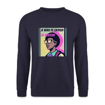 Je viens de croiser un menteur - Sweat-shirt Unisexe - marine - Devant - Alina (178cm) & Michal (187cm)