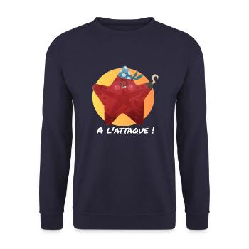 Etoile pirate, à l'attaque ! - Sweat-shirt Unisexe - marine - Devant - Alina (178cm) & Michal (187cm)