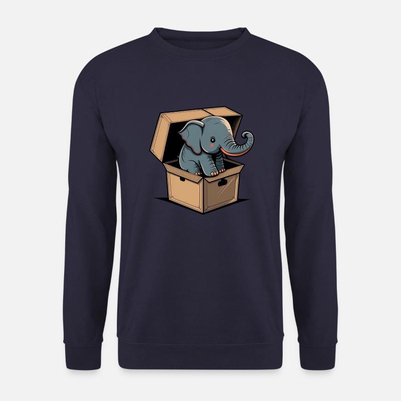 Cute elephant in a box - Unisex Sweatshirt - navy