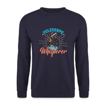 Space Stars Planets Telescope Astronomy - Unisex Sweatshirt - navy - Front - Alina (178cm) & Michal (187cm)