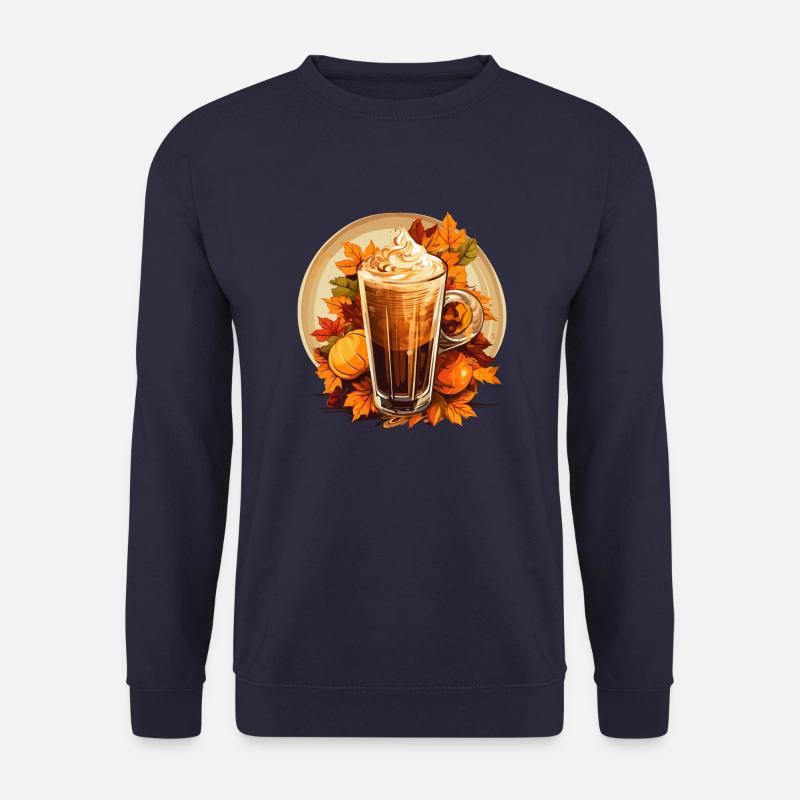 Herbstlicher Eiskaffee mit Kürbis-Aroma - Unisex Pullover - Navy