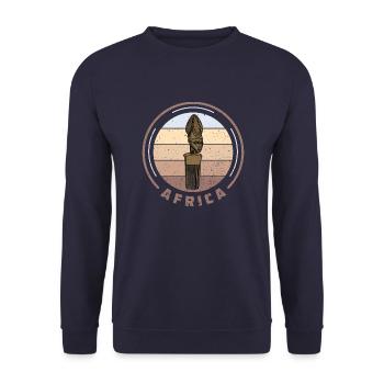 Afor Comb Care Hairstyle Afro History Africa Pic - Unisex Sweatshirt - navy - Front - Alina (178cm) & Michal (187cm)