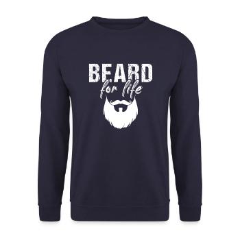Lustiges Bartige Vintage Bart Schnurrbart Sprüche - Unisex Pullover - Navy - Vorne - Alina (178cm) & Michal (187cm)