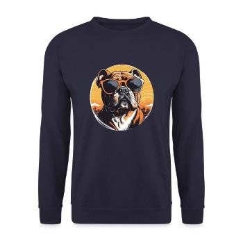 Bouledogue 2 - Sweat-shirt Unisexe - marine - Devant - Alina (178cm) & Michal (187cm)