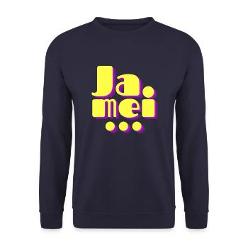 Ja mei - Unisex Pullover - Navy - Vorne - Alina (178cm) & Michal (187cm)