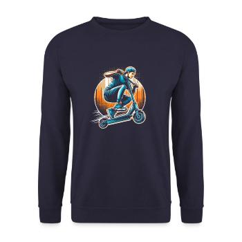 Trottinette rider - Sweat-shirt Unisexe - marine - Devant - Alina (178cm) & Michal (187cm)