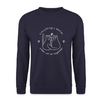 EVERYTHINGS BETTER - Unisex Pullover - Navy - Vorne - Alina (178cm) & Michal (187cm)