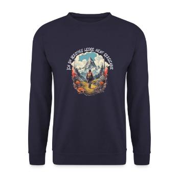 Wandern oder Klettern in den Bergen - Unisex Pullover - Navy - Vorne - Alina (178cm) & Michal (187cm)