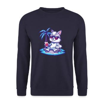 Palmier d’été de l’île Wolf - Sweat-shirt Unisexe - marine - Devant - Alina (178cm) & Michal (187cm)