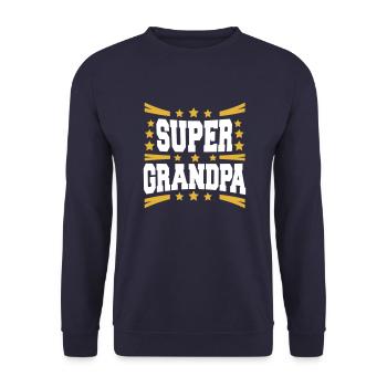 Super Grandpa Star Logo Best Grandpa Grandpa - Unisex Sweatshirt - navy - Front - Alina (178cm) & Michal (187cm)
