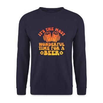 It's The Most Wonderful Time For A Beer - Unisex Pullover - Navy - Vorne - Alina (178cm) & Michal (187cm)
